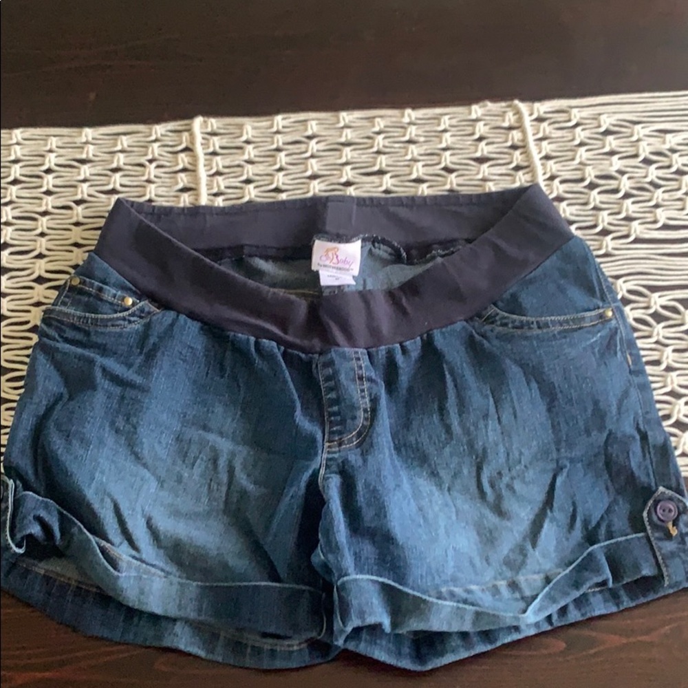 Maternity jean shorts